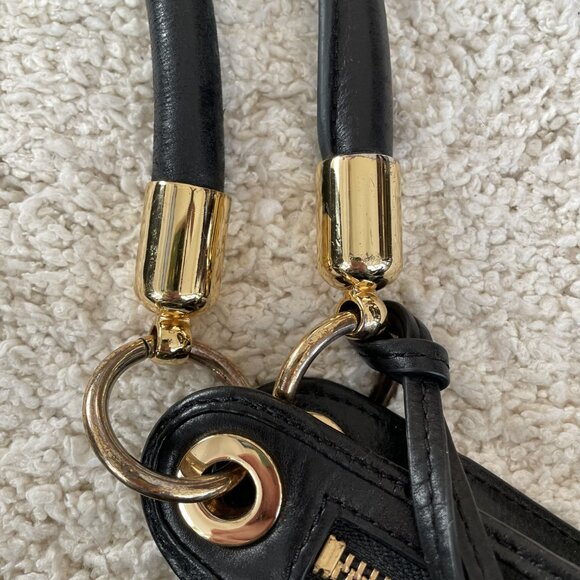 Badgley Mischka Black Leather Handbag - Picture 8 of 12